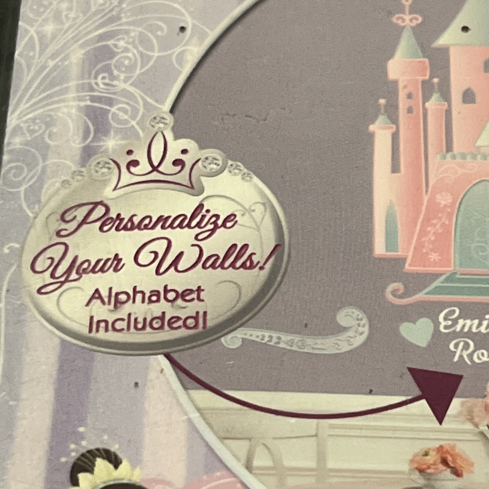 Disney Princess Wall Decal Castle Personalize Peel and Stick 40” ! NEW