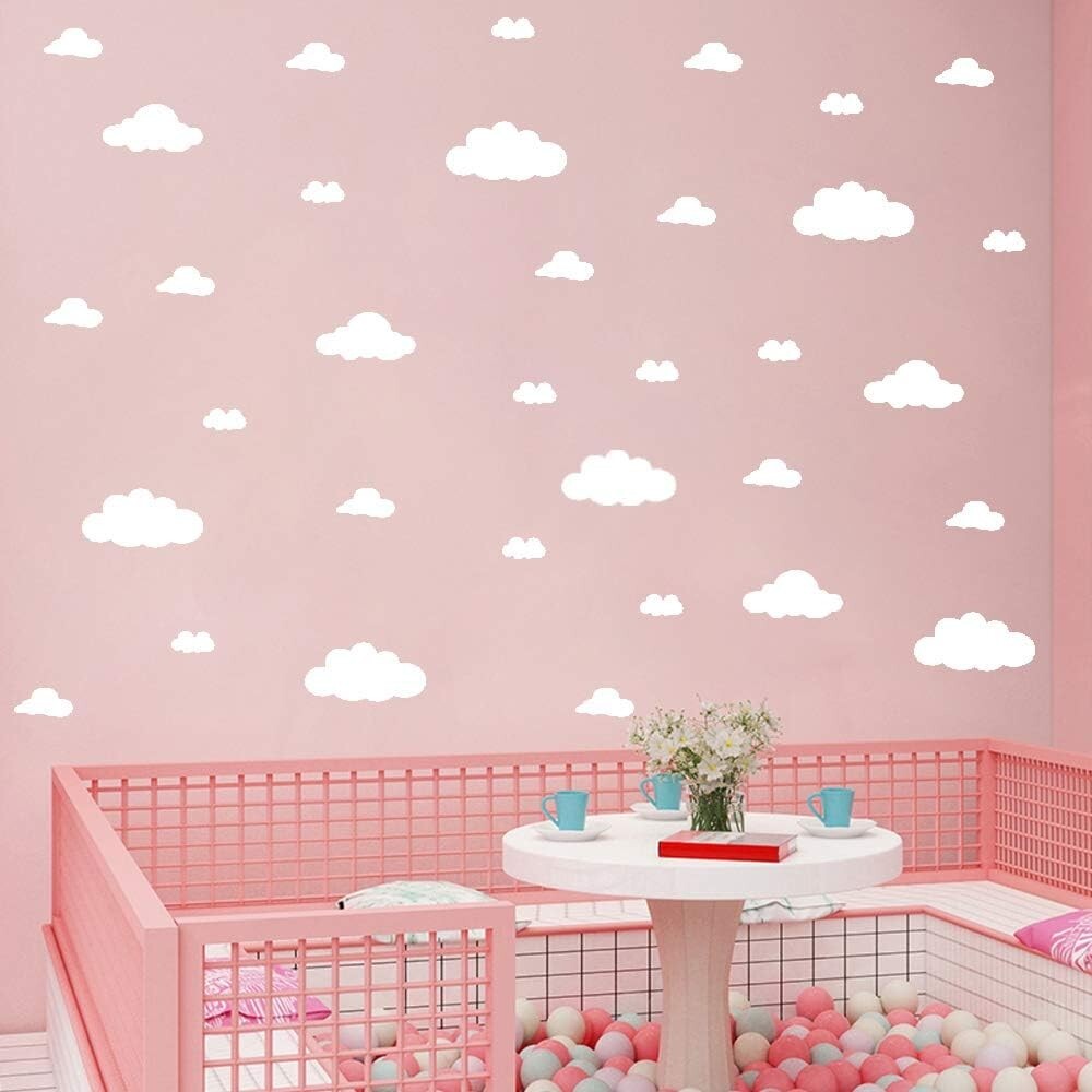 31 PCS Large Cloud Wall Decals Vinyl Sticker Self Adhesive Wallpaper For Bedroom