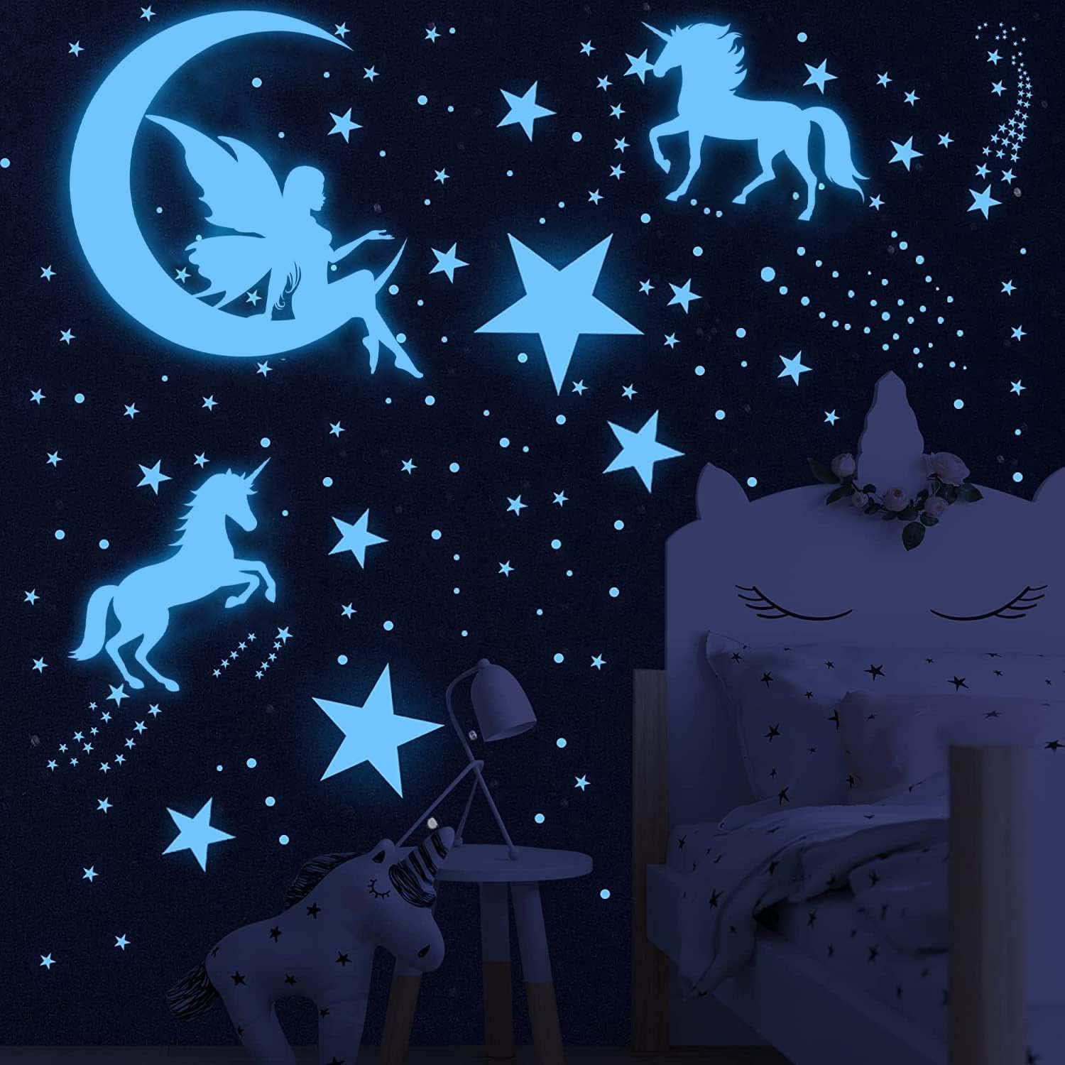 Glow in The Dark Stars for 915 Count (Pack of 1), 915 Pcs Sky Blue