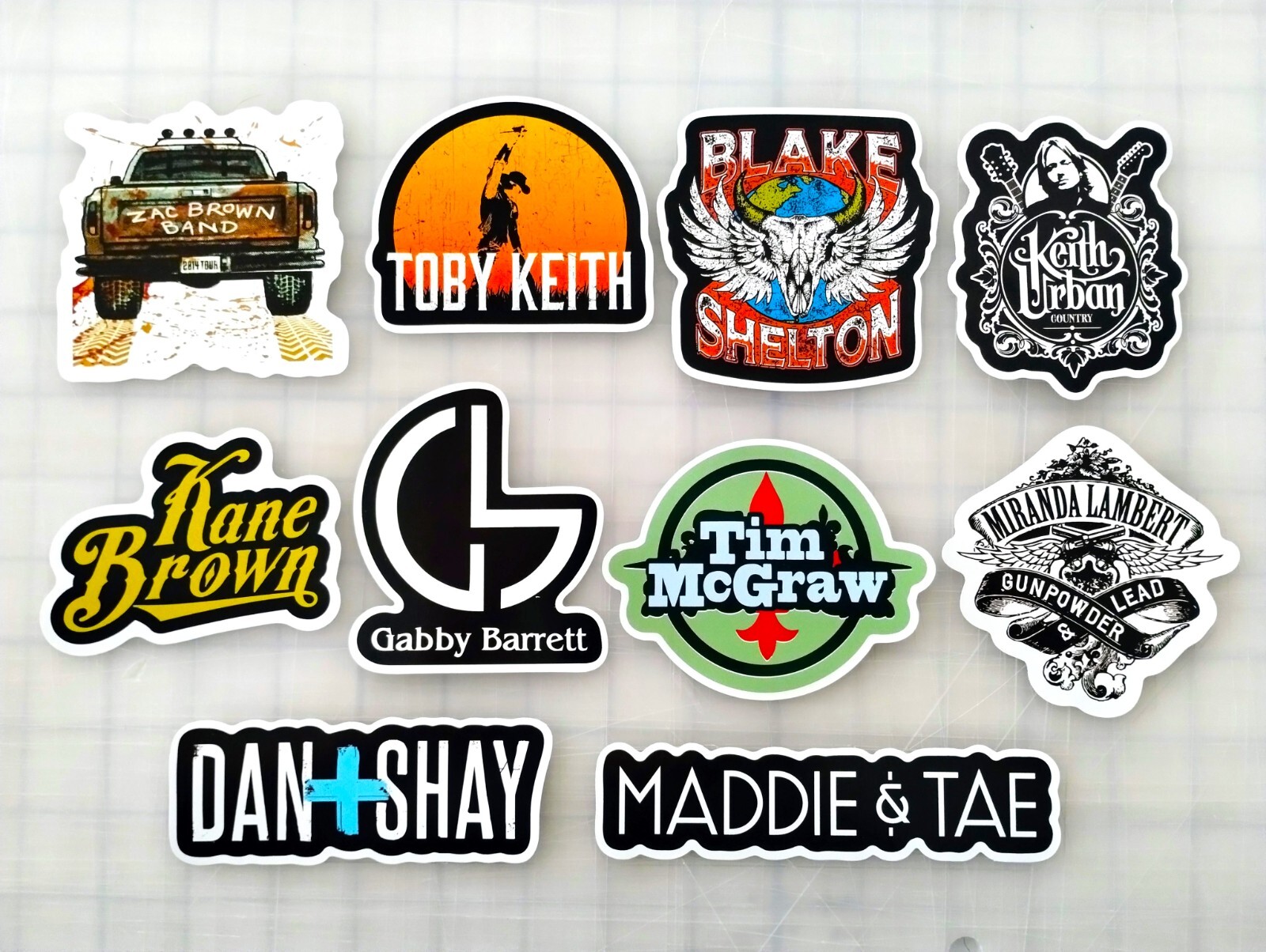 Modern Country Music Vinyl Sticker Pack (10) SET 2 Honky Tonk Nashville Country