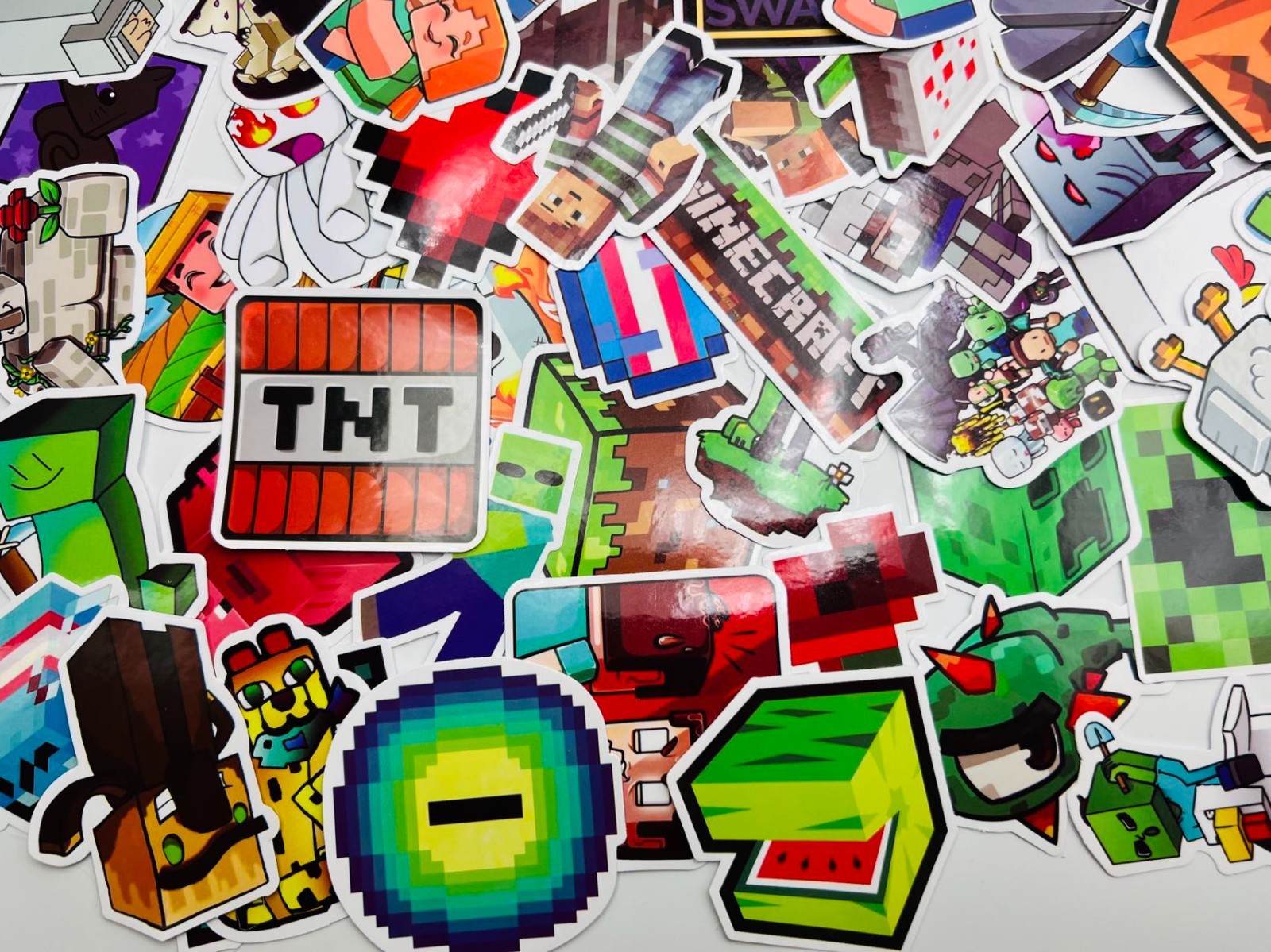 100 piece Minecraft Stickers Decals Set for Kids Adults, Waterproof Pixel