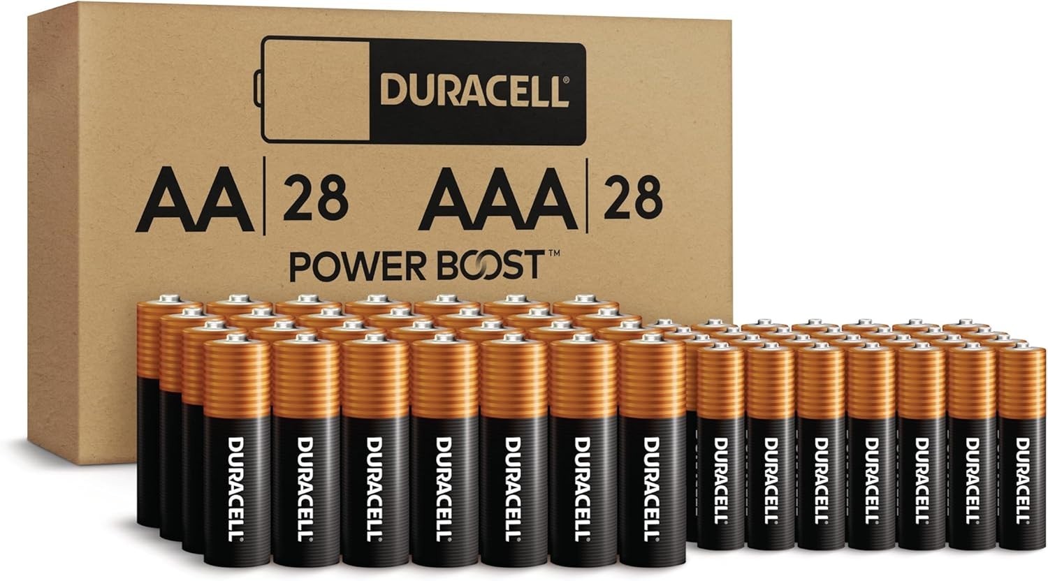 Coppertop AA + AAA Batteries, 56 Count (Pack of 1), Re-closable Pack for Easy A