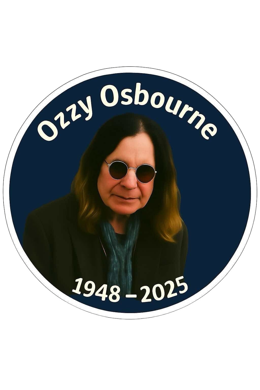 New 3" Wide Ozzy Osbourne Sticker memorial Singer Rock Star Rip Memoir Decal