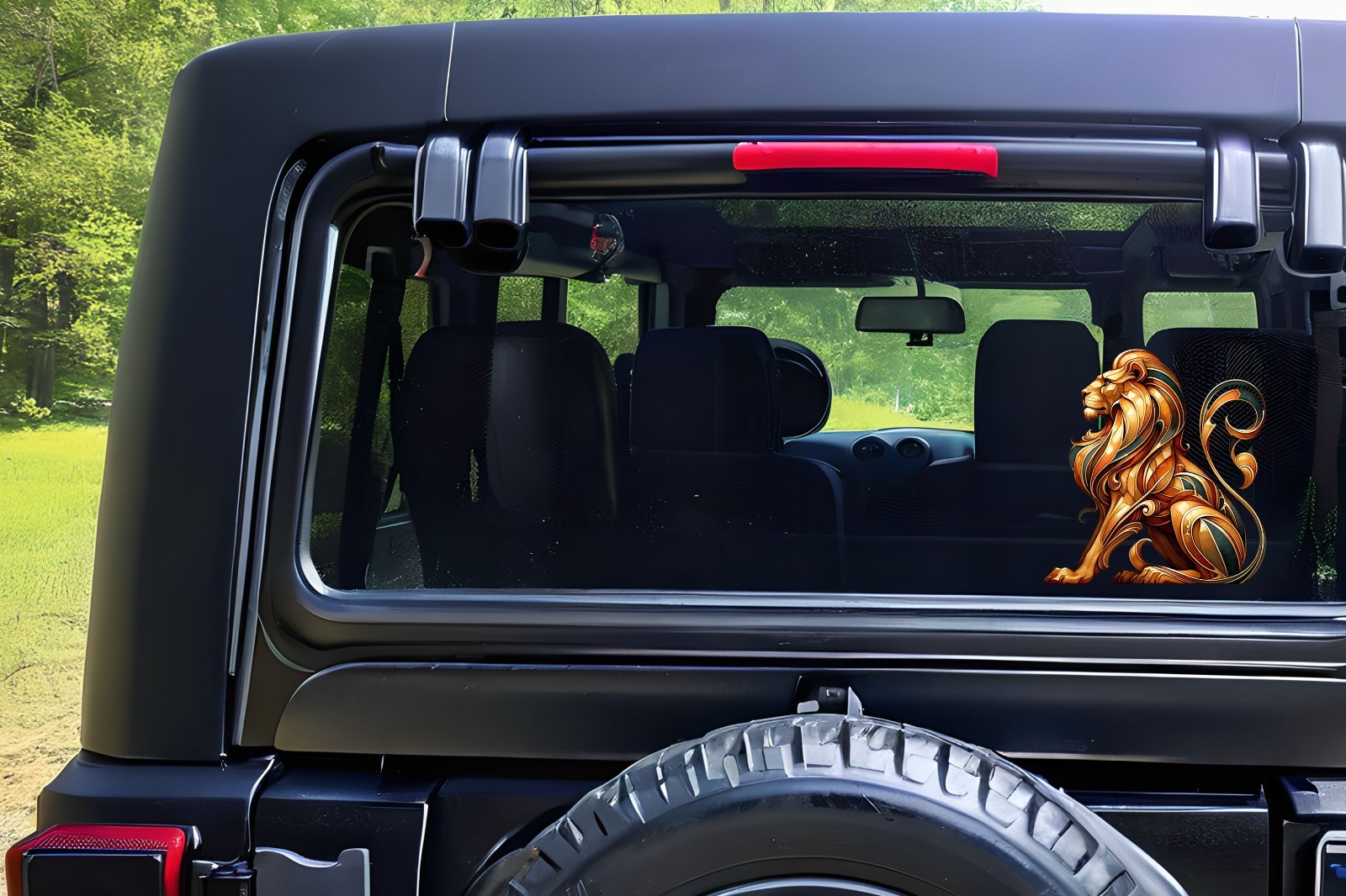 Art Deco Lion UV DTF Transparent Sticker / Decal