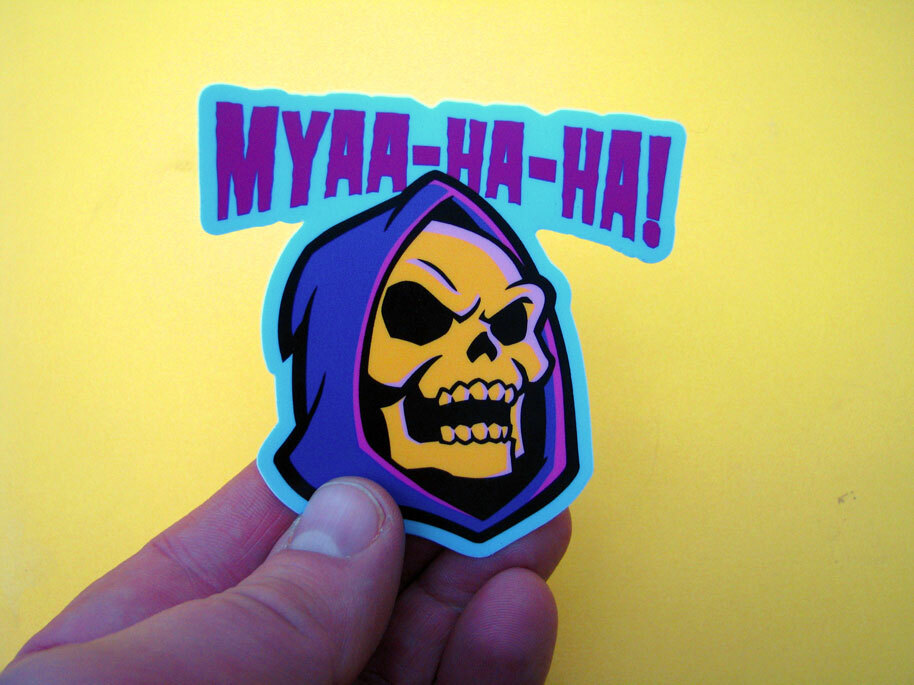Skeletor Laughing Die Cut Vinyl Sticker Masters of the Universe Skateboard MOTU