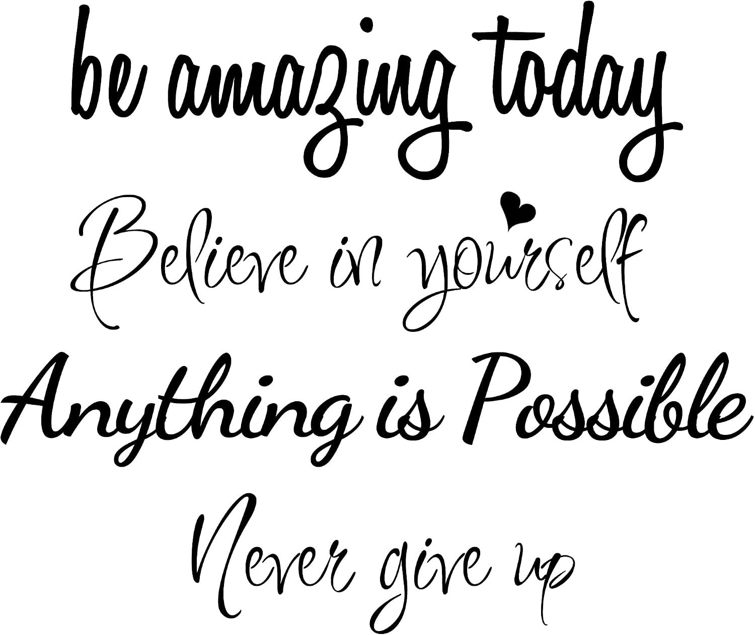 Inspirational Quote Wall Decals Removable Motivational Letter Stickers for Cl…