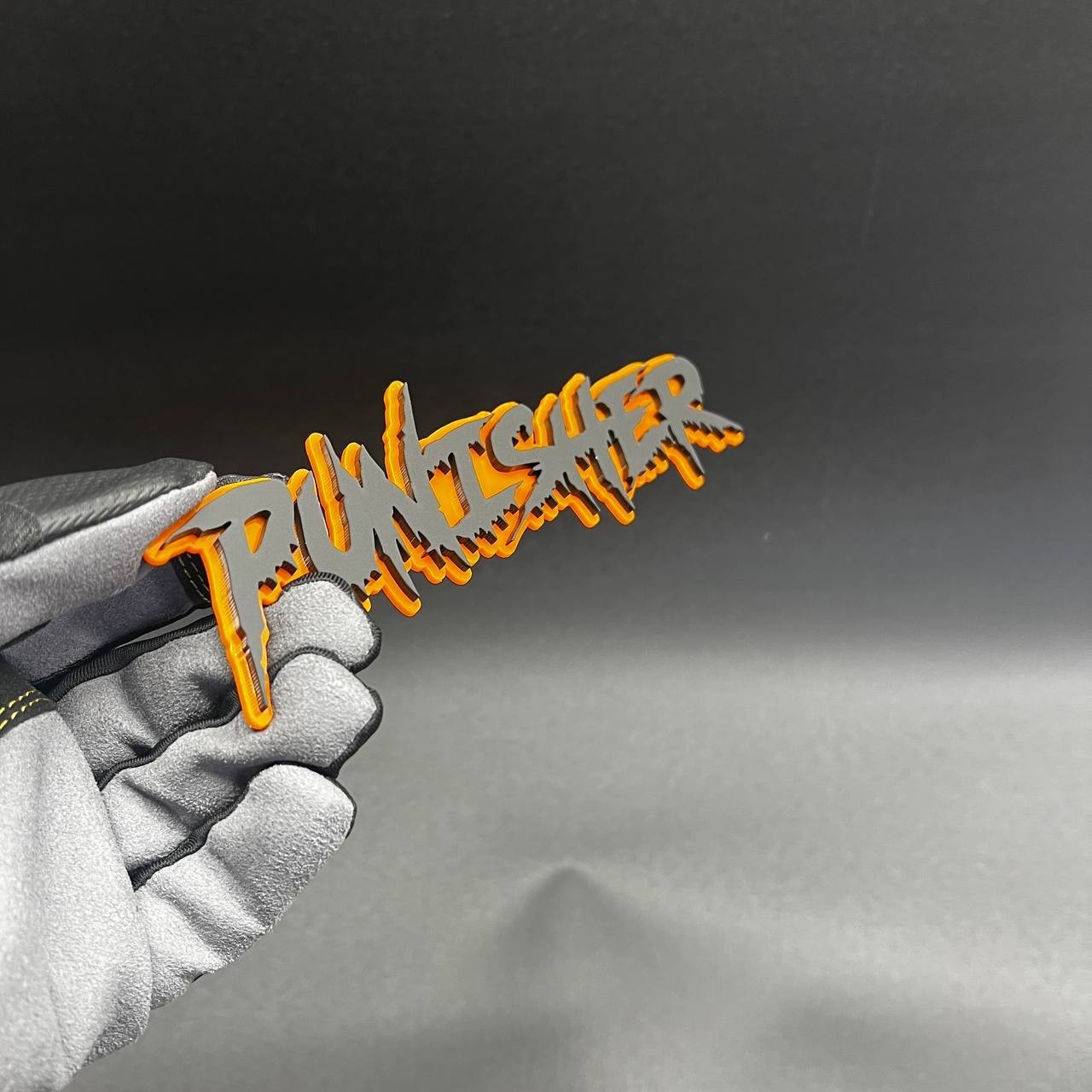 1x PUNISHER Custom Text 3D Acrylic Car Emblem Badge Multicolor Fender Decal