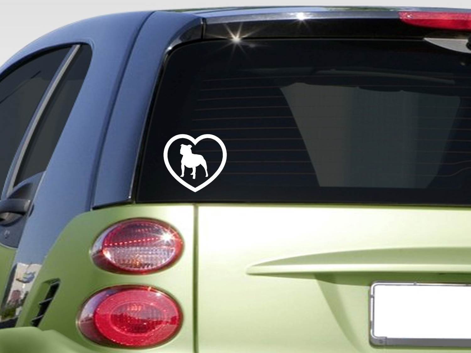Heart Staffordshire bull terrier *F339* sticker decal staffy bull amstaff