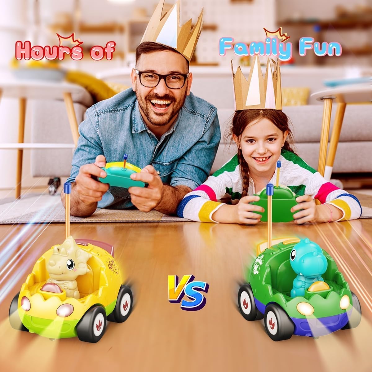 2 Pack Dinosaur Toys for Toddlers 2 3 4 5 6 Years Old – Remote Control Cars RC C