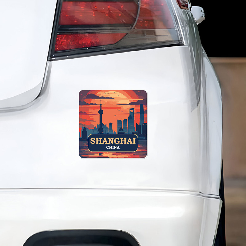 China Shanghai City Vinyl Decal Waterproof Car Bumper Sticker