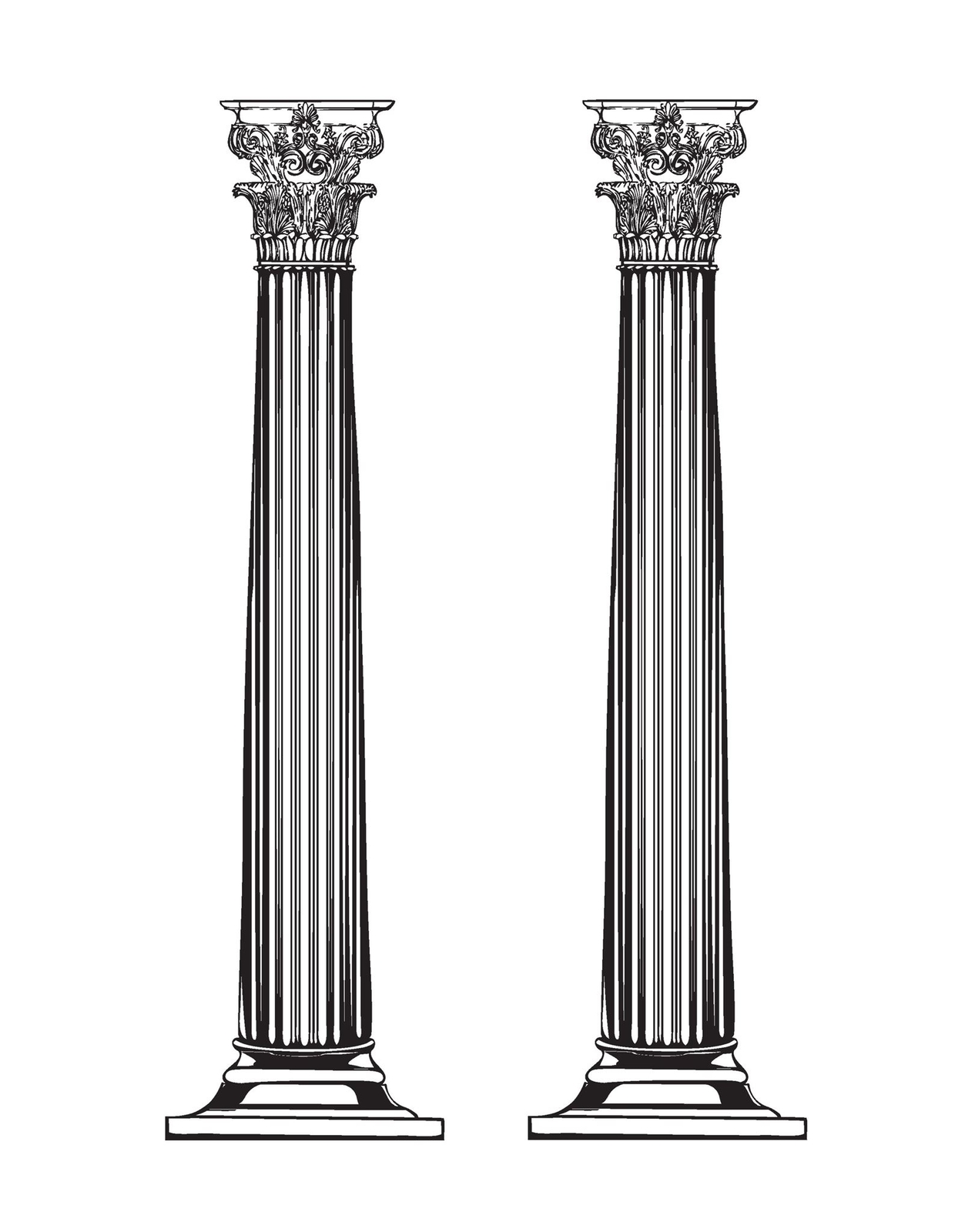 Greek Columns Wall Decal. (Pair) #JH222