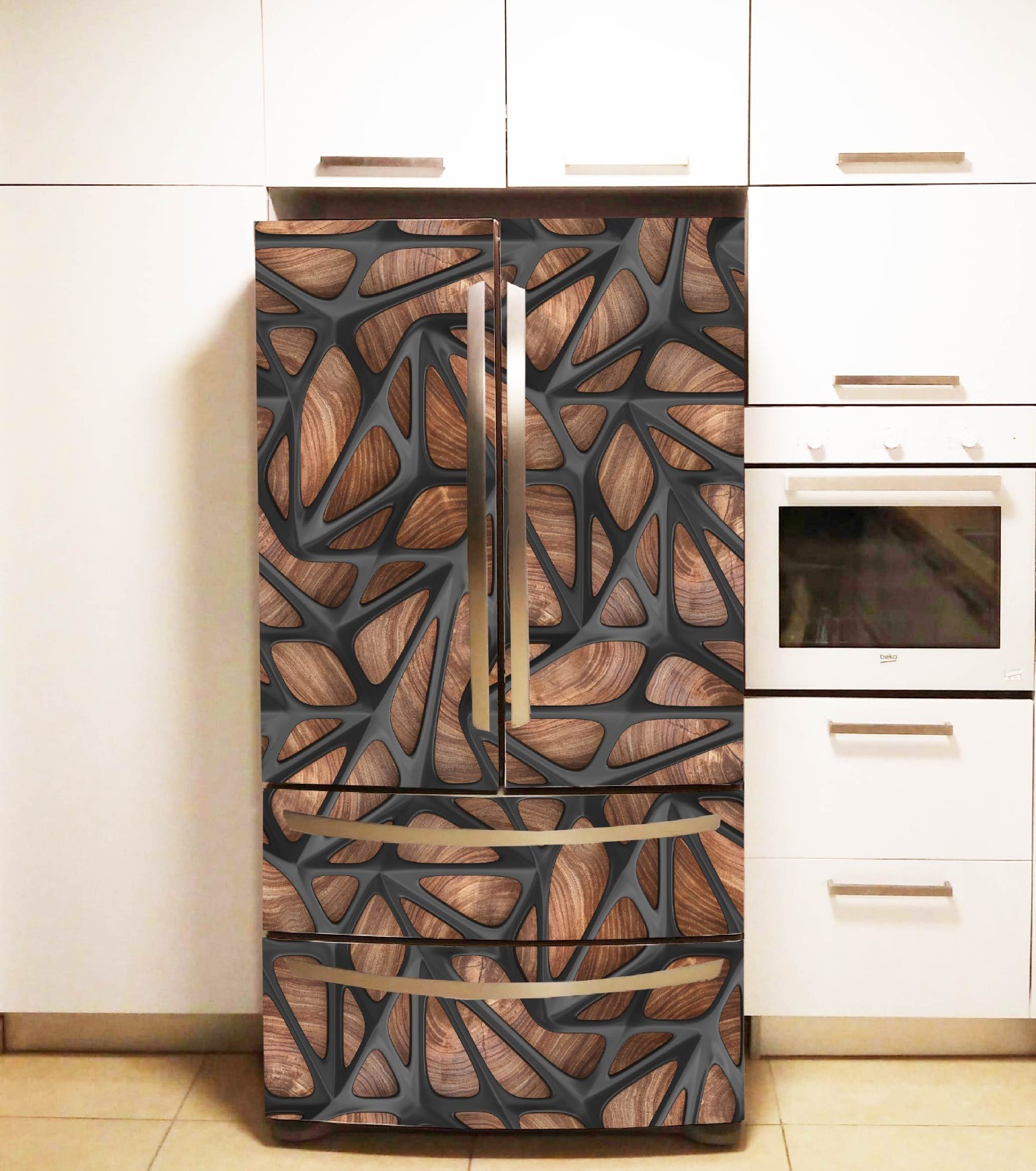 Full Door Refrigerator Wrap Self-Adhesive Vinyl