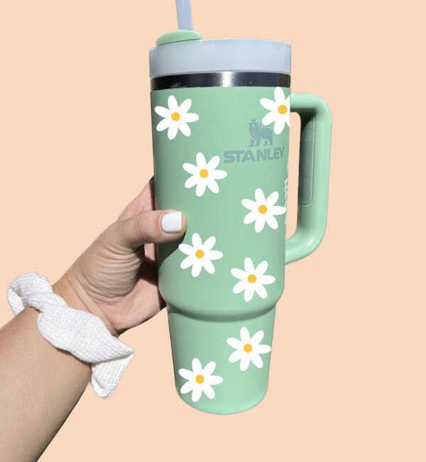 Accessories For Stanley Cup 40oz 30oz Flower Floral Daisy Vinyl Sticker Decal