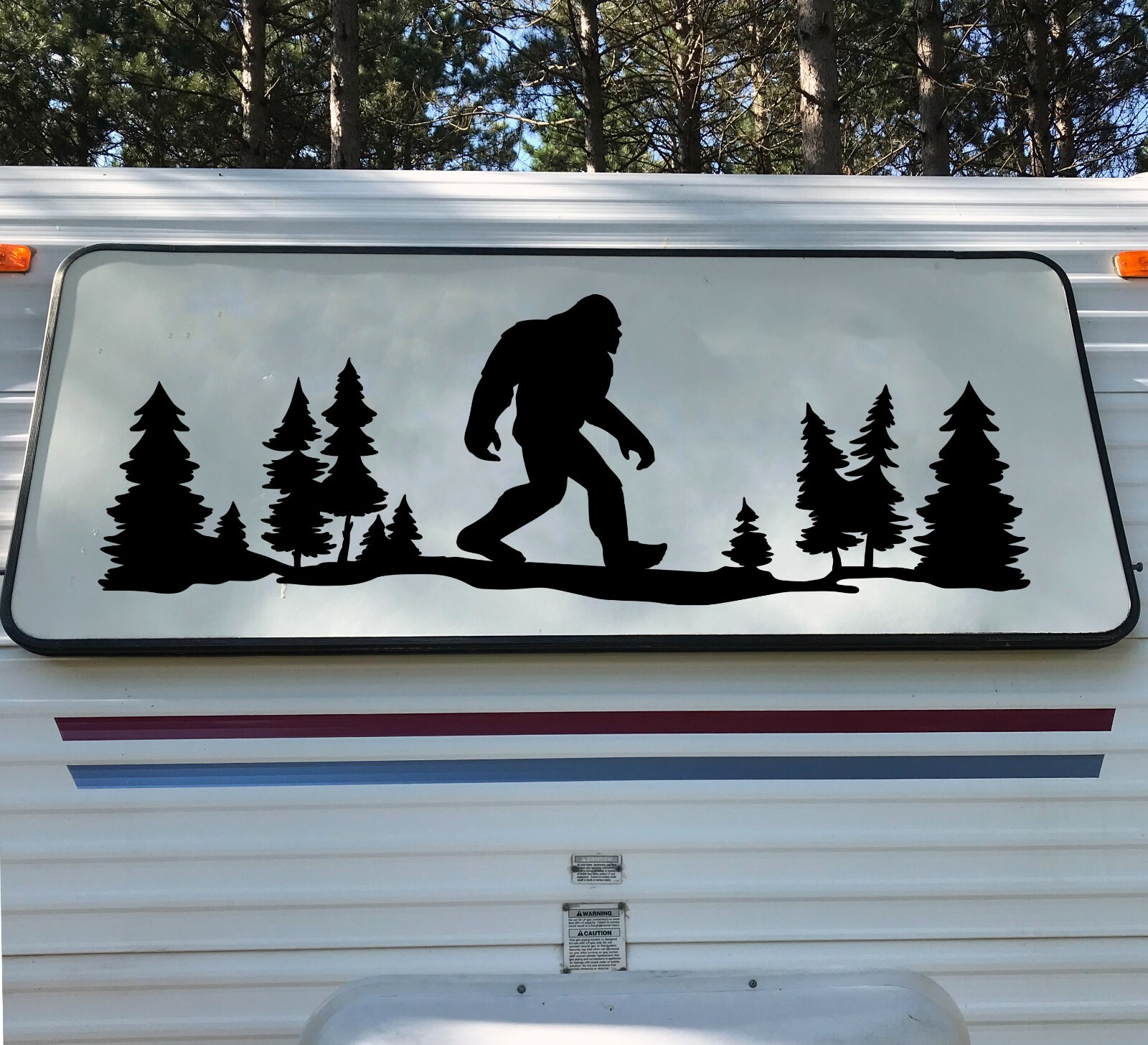 Bigfoot Forest Scene V1 – Sasquatch PNW RV Camper Graphics – Die Cut Sticker
