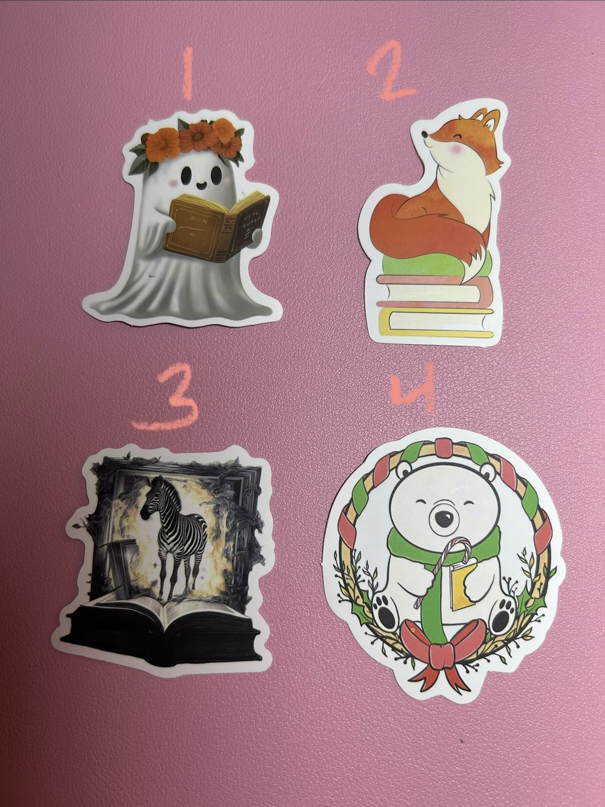 Animals And Ghosts Reading Books Stickers