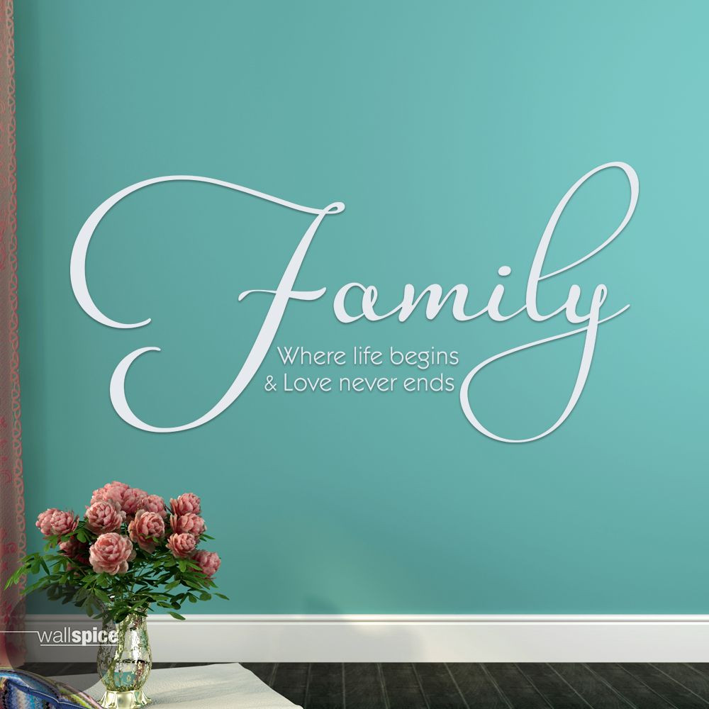 Family Where Life Begins And Love Never Ends Vinyl Wall Decal Sticker