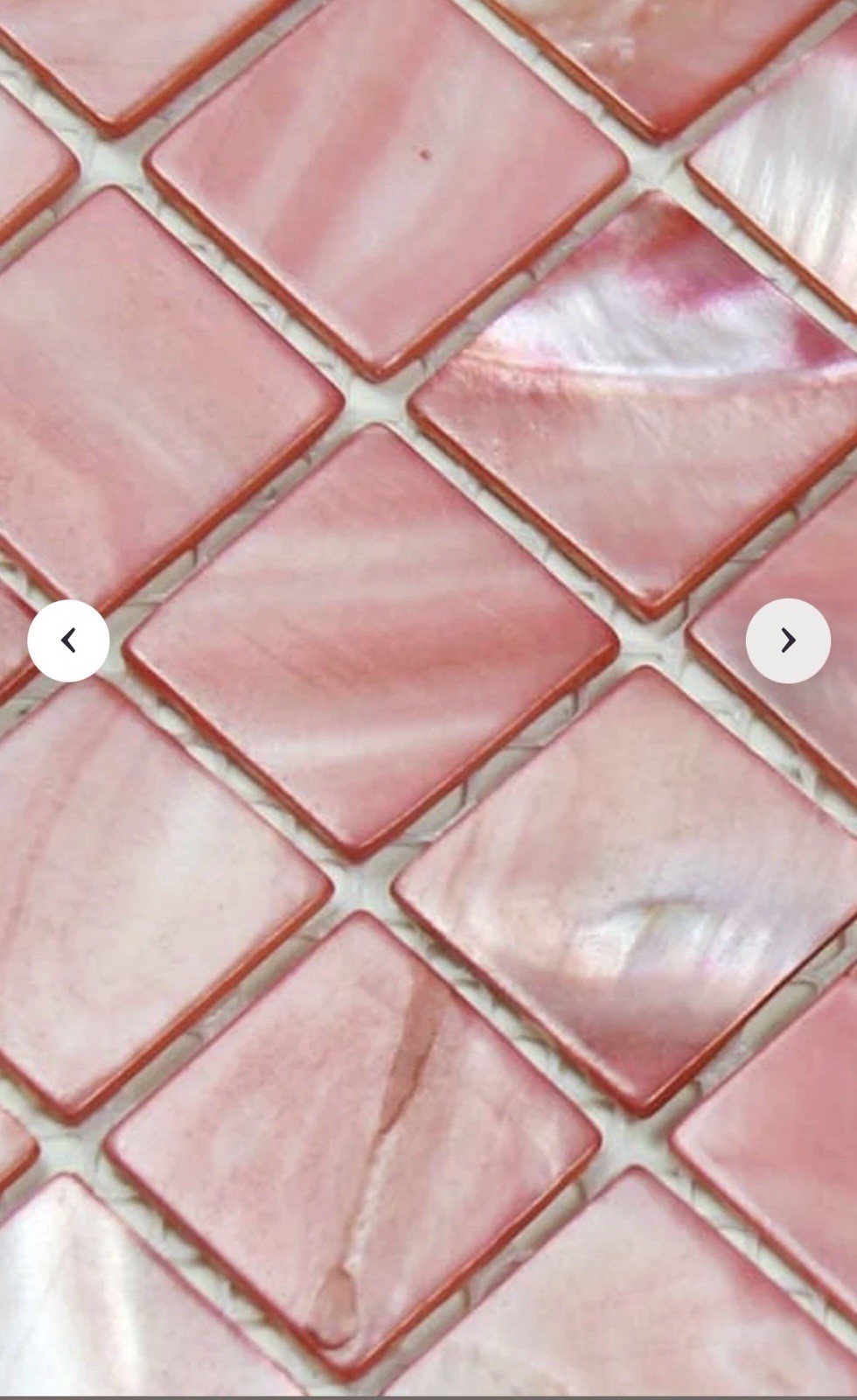 5x5mm Self Adhesive Sticker, Pink Shell Mosaic Not 3D 20 Pieces
