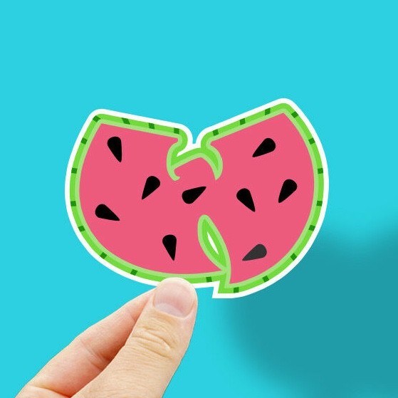 Wu-Tang Watermelon Sticker, Includes 2 Stickers, 4" Wide, Decal, Vinyl, Gifts