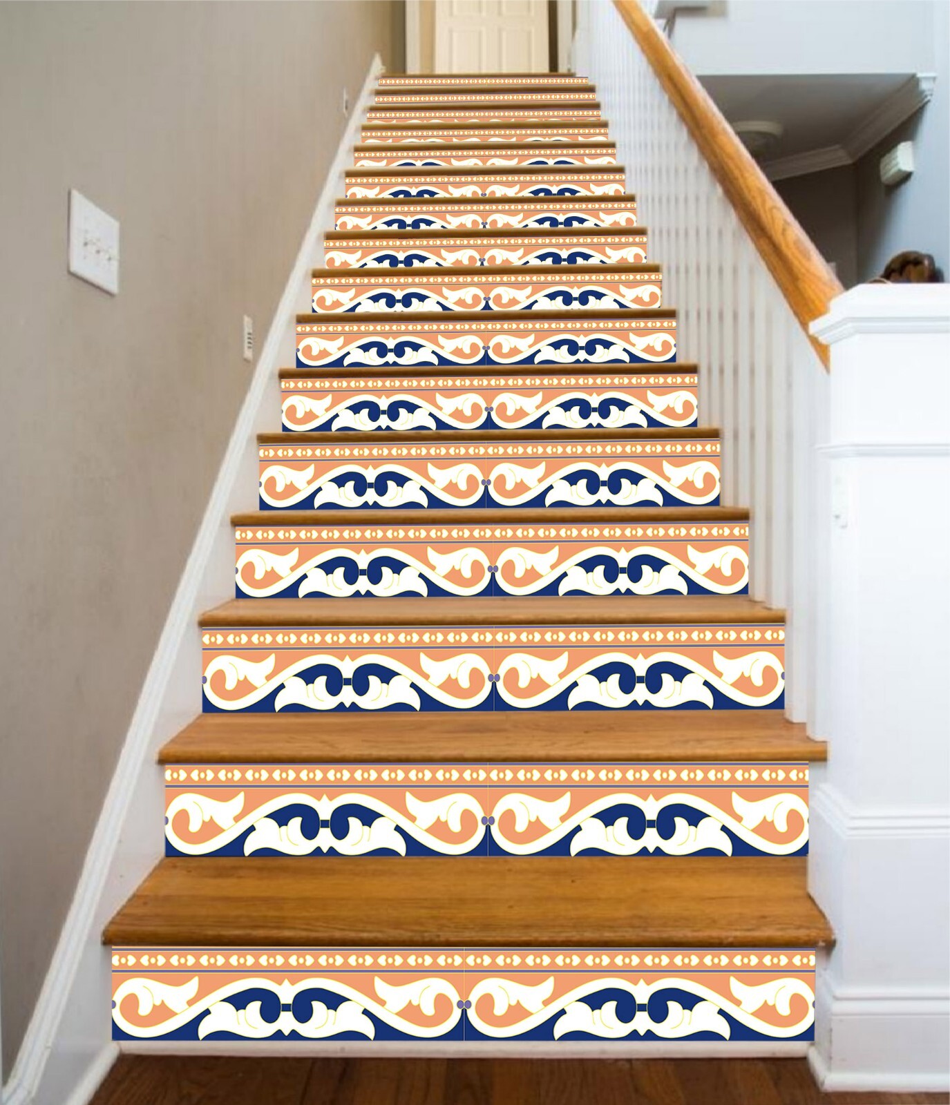 3D Wave Texture ZHU461 Stairs Risers Decoration Photo Mural Vinyl Wallpaper Amy