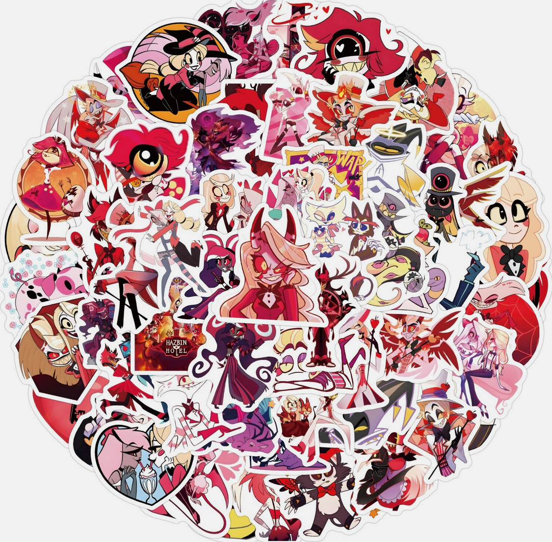 LOT OF 10 PCS HAZBIN HOTEL helluva boss charlie morningstar Vinyl Stickers