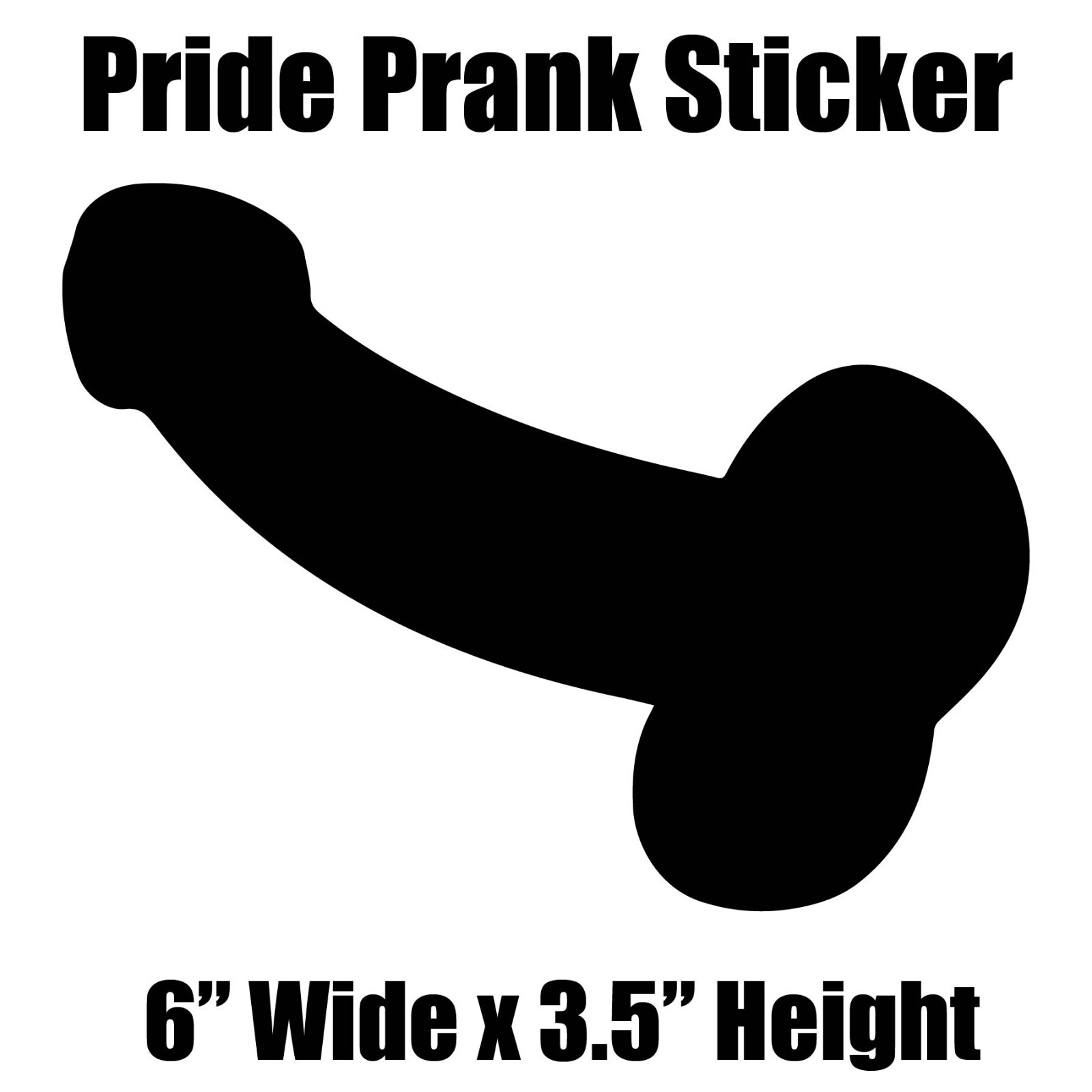 Penis vinyl decal sticker gay LGBT pride car window funny prank 6" x 3.5" black