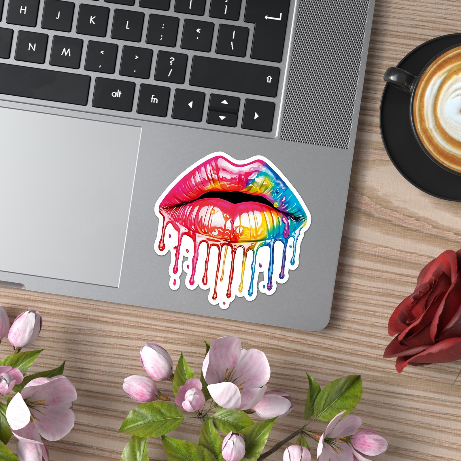Dripping Moist Lips – Vinyl Decal Sticker – Car Window Laptop – ebn11359