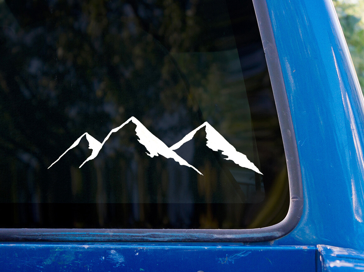 Mountain Range vinyl sticker decal hiking skiing outdoors