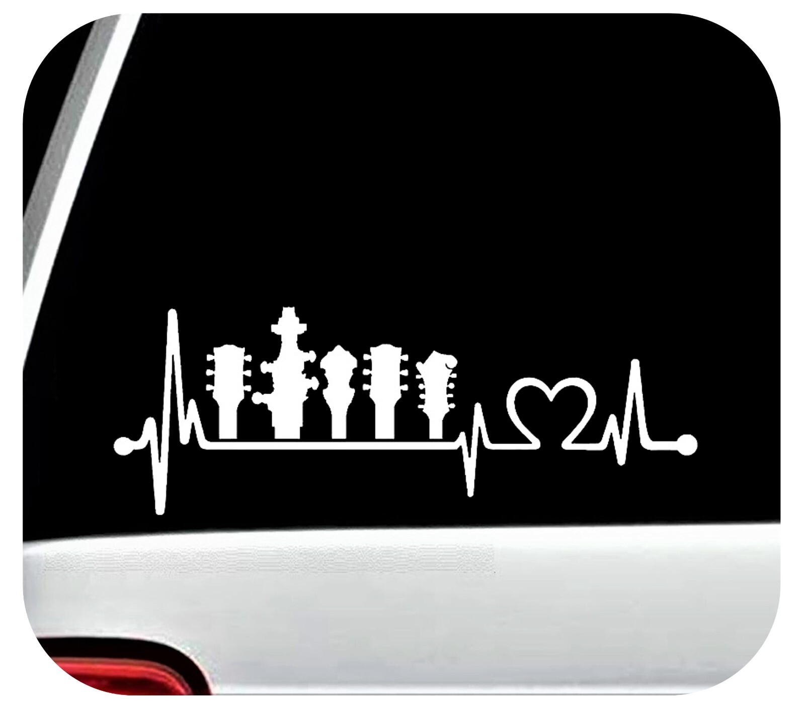 Banjo Mandolin Heartbeat Decal Sticker Bluegrass Guitar Bass Fiddle K1010
