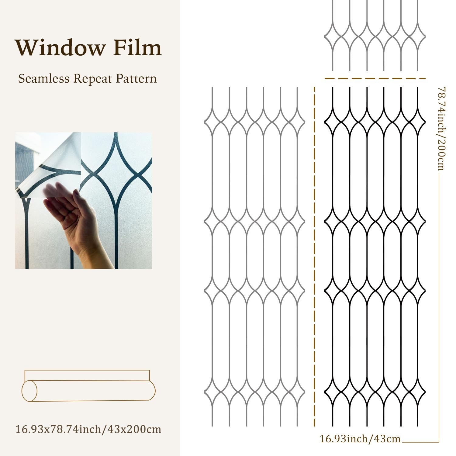 Window Privacy Film Stained Glass Frosted Glass, Static Cling Window Clings R…