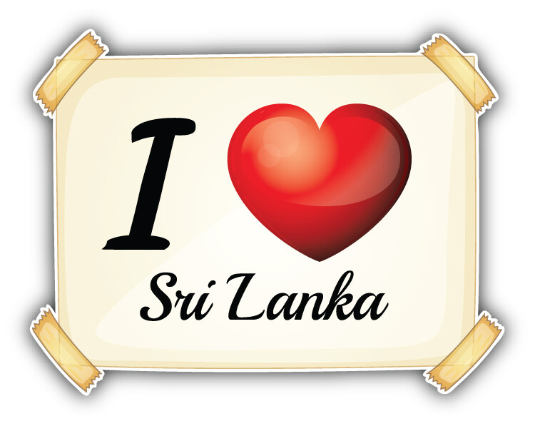 I Love Sri Lanka Label Car Bumper Sticker Decal