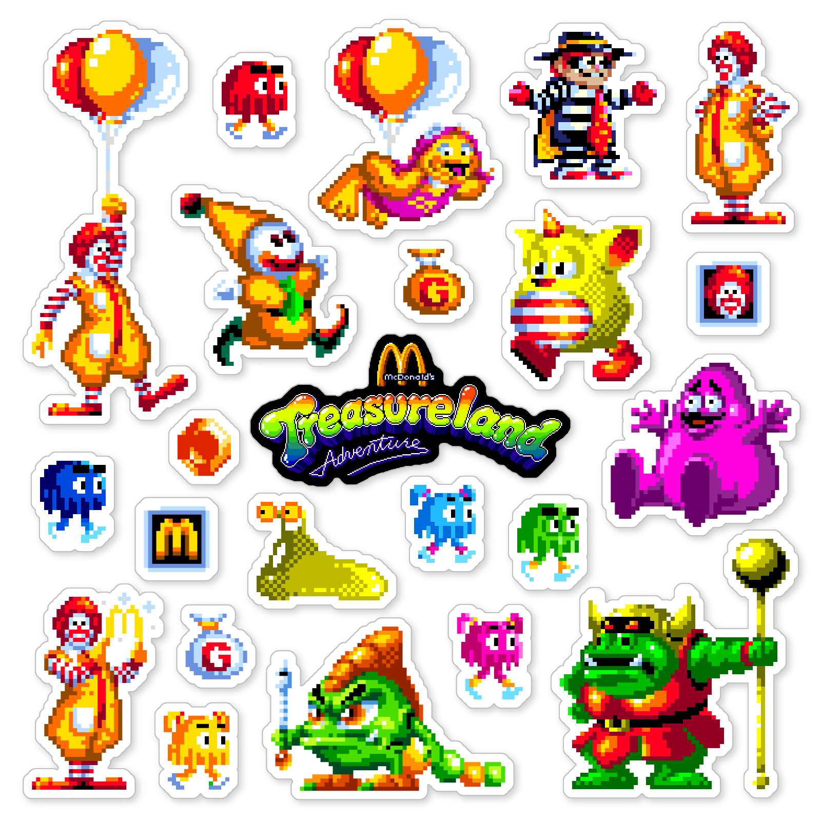 McDonald's Treasure Land Adventure Stickers Sega Genesis 23 Sticker Pack