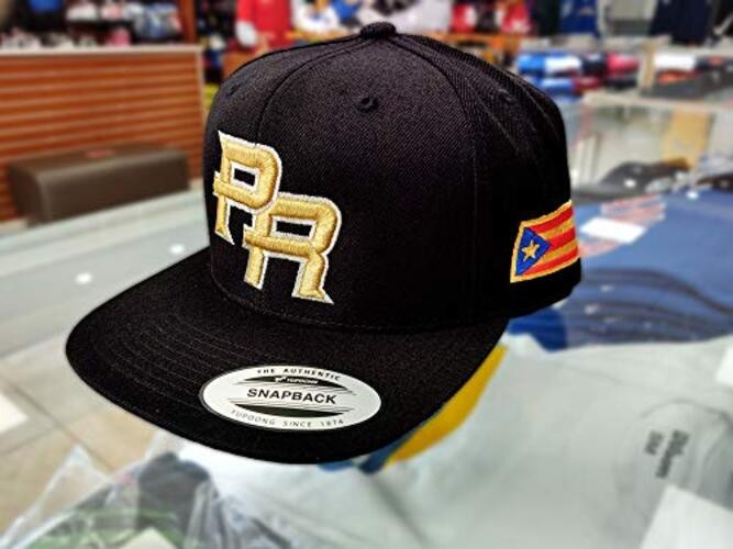 Puerto Rico Snap Back Caps with Embroidery One Size Snapback M. Gold/ M. Silver
