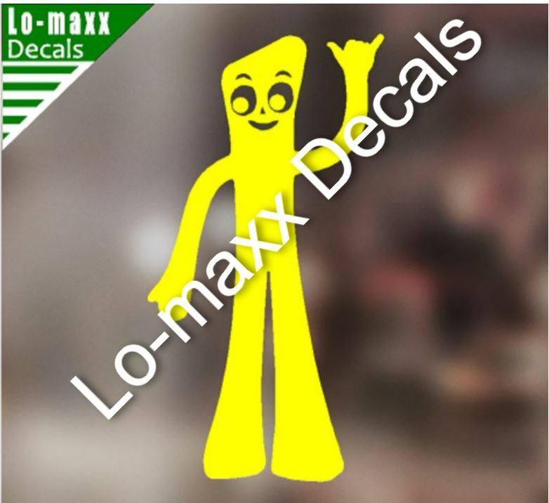 Gumby Hang Loose Shaka Cool Graphic Design Superior Quality Die Cut Vinyl Decal