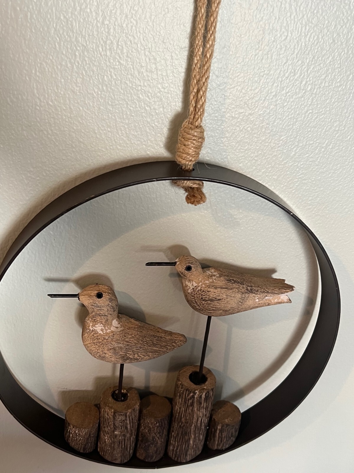 Birds Round Wood Wall Decor Hanging Decoration Mother's Day Unique Gift Idea