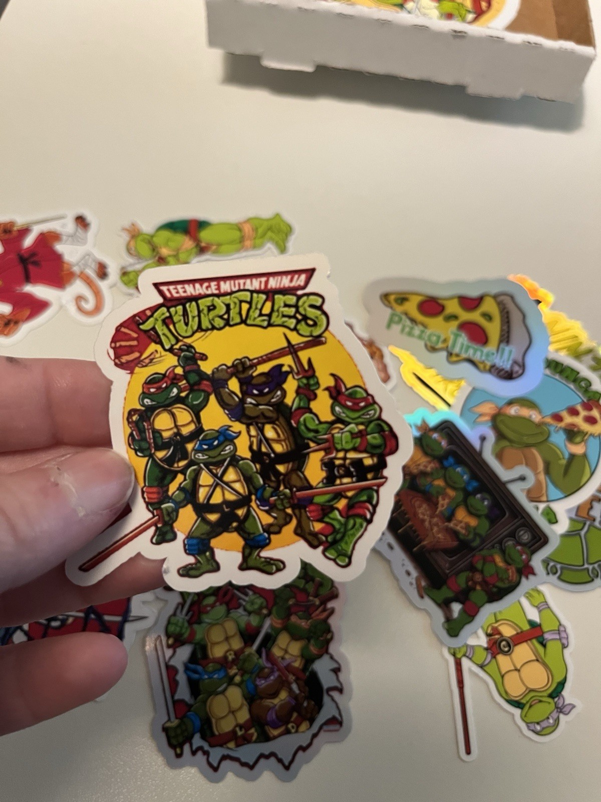 Teenage Mutant Ninja Turtles Mystery Sticker Pack Pizza Box + Coloring Book