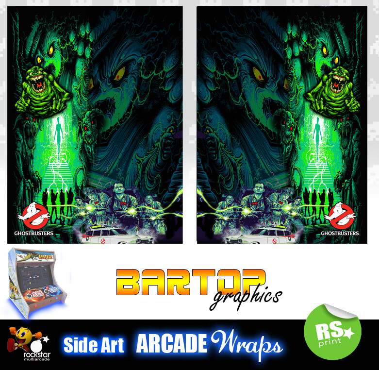 Ghostbusters Arcade Side Artwork Panel Stickers Graphics / Laminated All Sizes