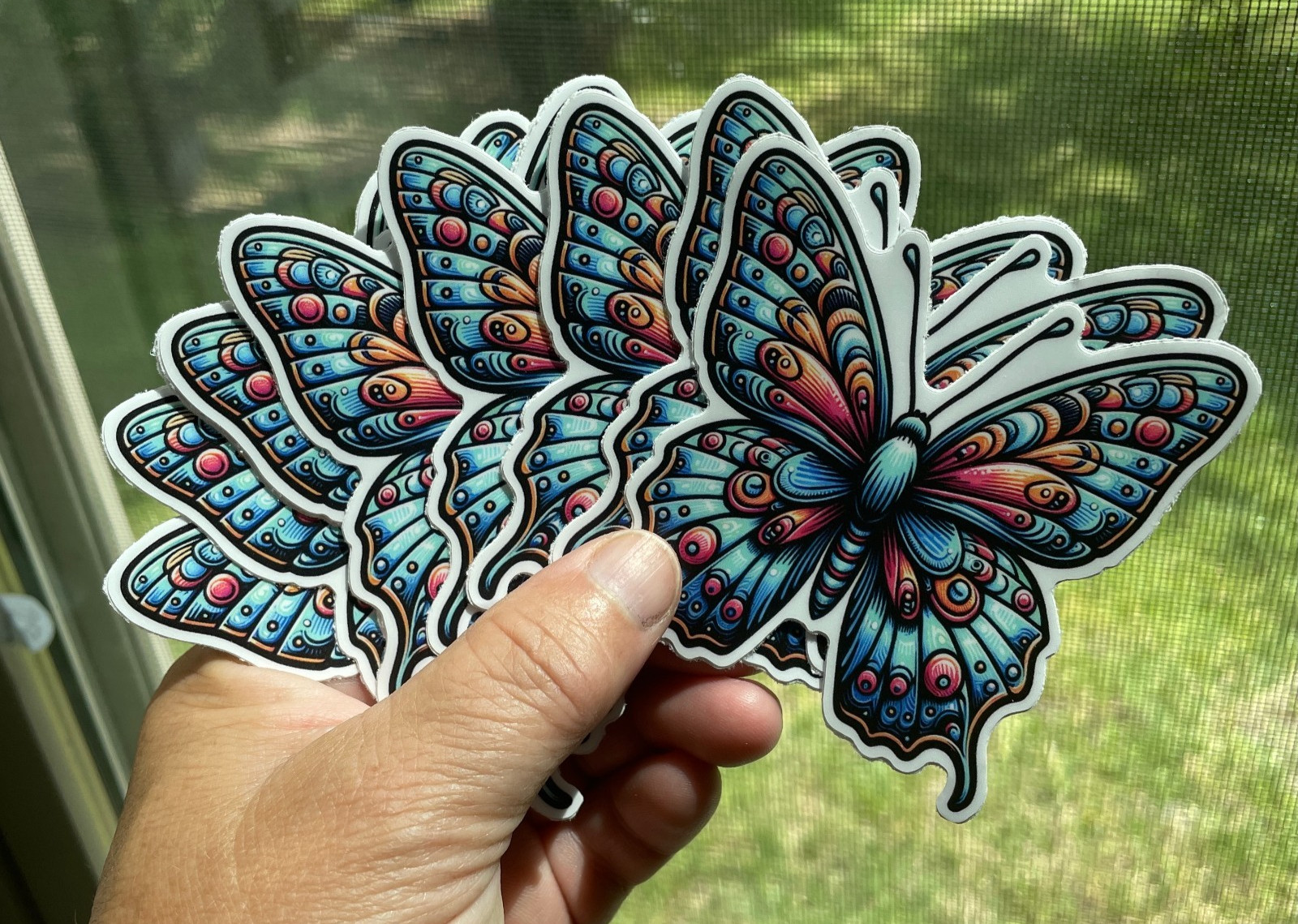 Butterfly Sticker. Pack of 2. 3 Inches. Durable Material.