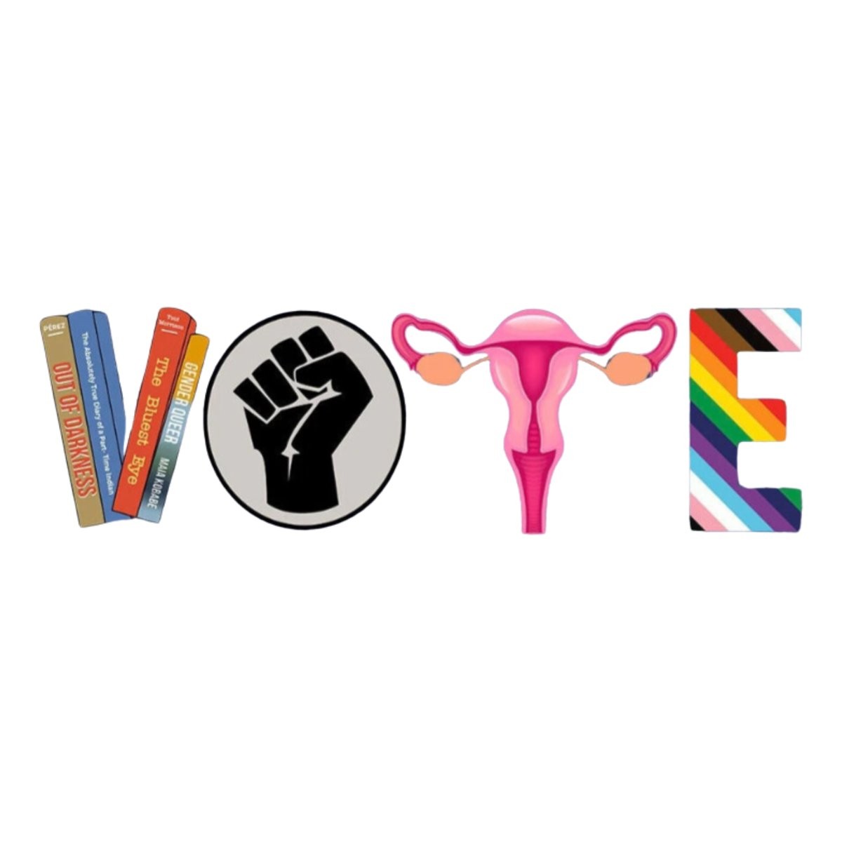 Vote For Equality Social Justice Pro Choice LGBTQ+ Sticker, max. 4 x 4"