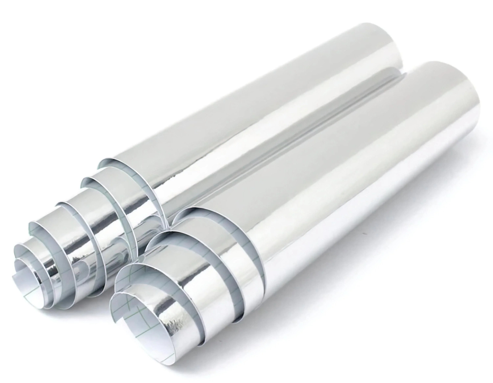 Silver Chrome Interior Vinyl Sticker Wrap 24 Inch Roll – Self Adhesive Metallic