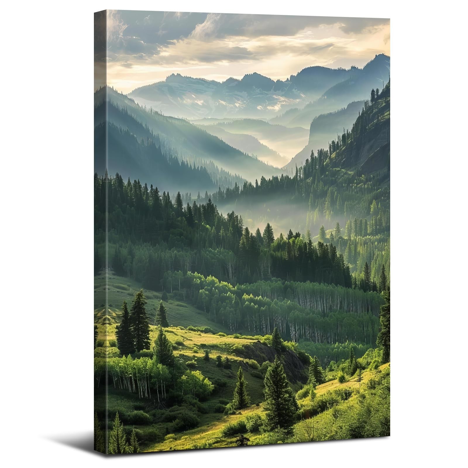 Mountain Wall Art for Living Room Sunrise Forest Wall Art Trees Pictures Wall…