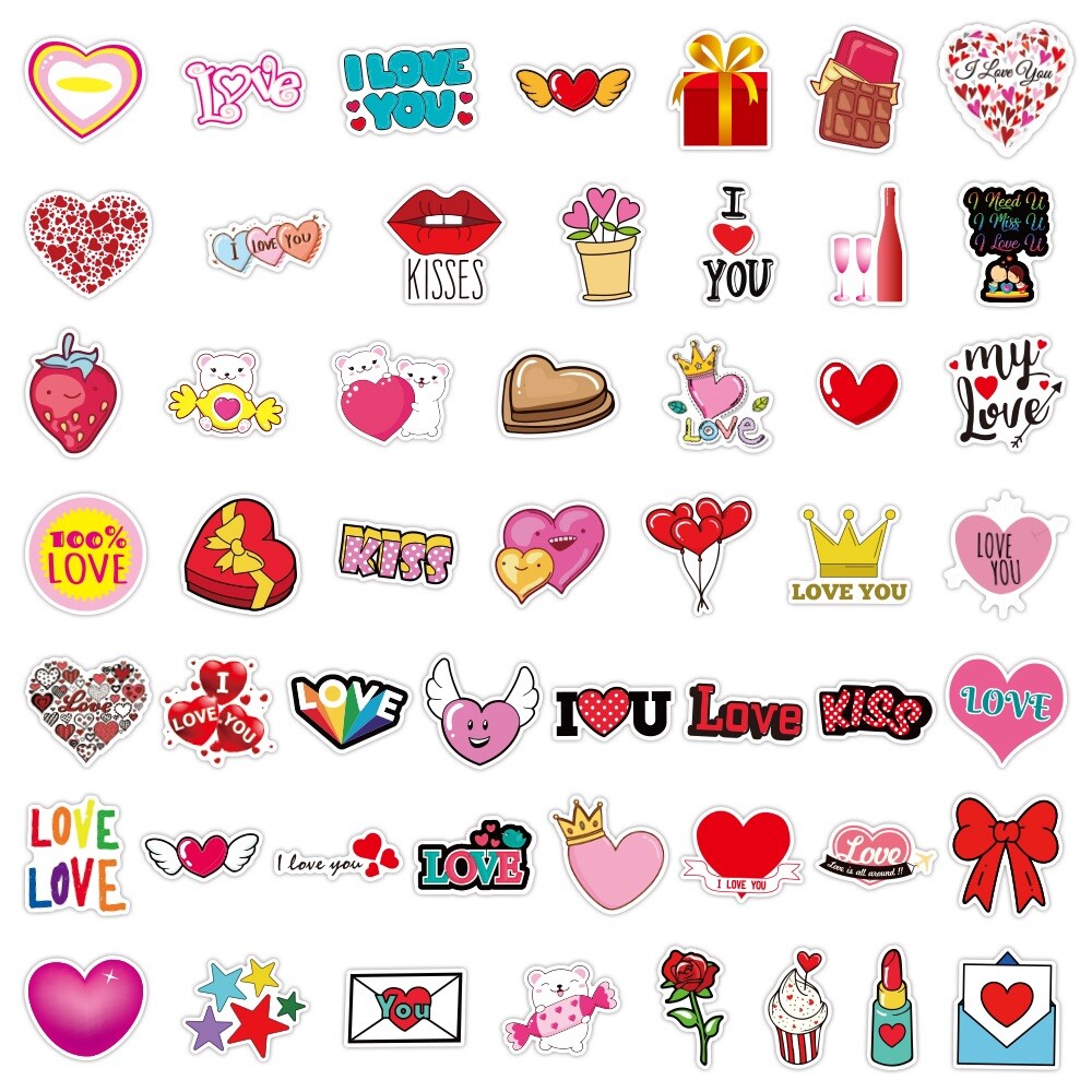 20 Random Hearts and Love Stickers Romance Decals Laptop Hydro Free Shipping!