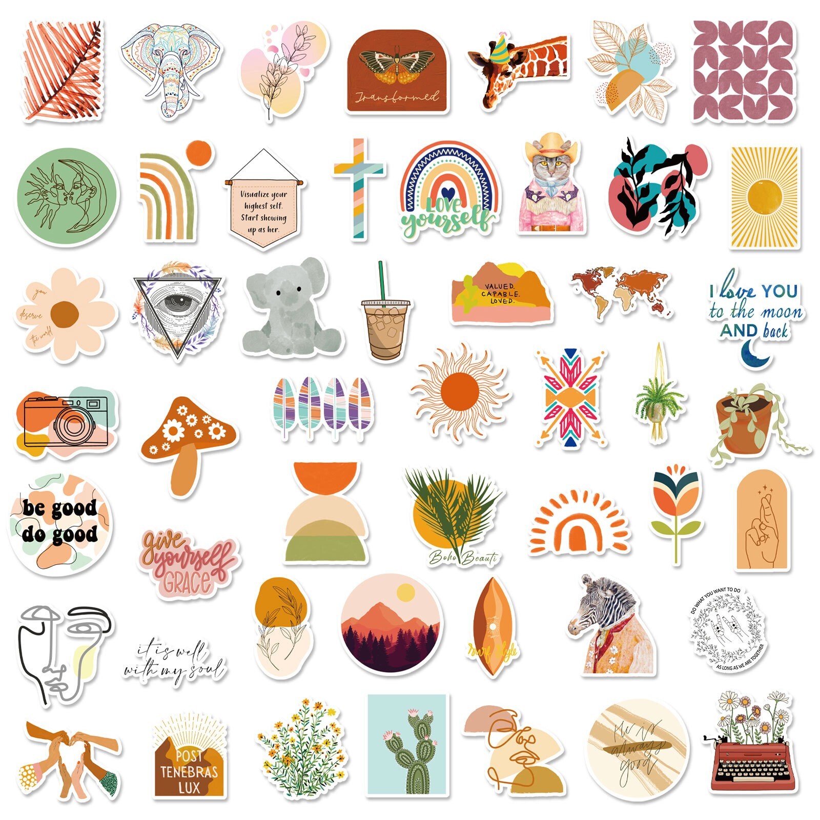 200pcs Retro Cottagecore Bohemia Vintage STICKER PACK，#172175184213