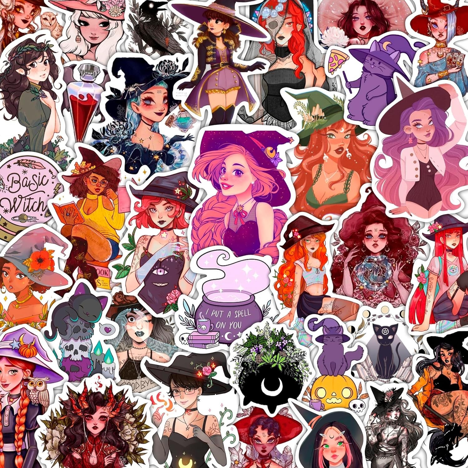 BulbaCraft Witch Stickers, Witchy Stickers, Witchy Gifts, Witch Party Favors, Gi