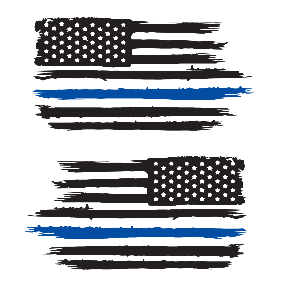 Set of 2 American Flag Police Officer Cop Thin Blue Line Decals Car 2 Color