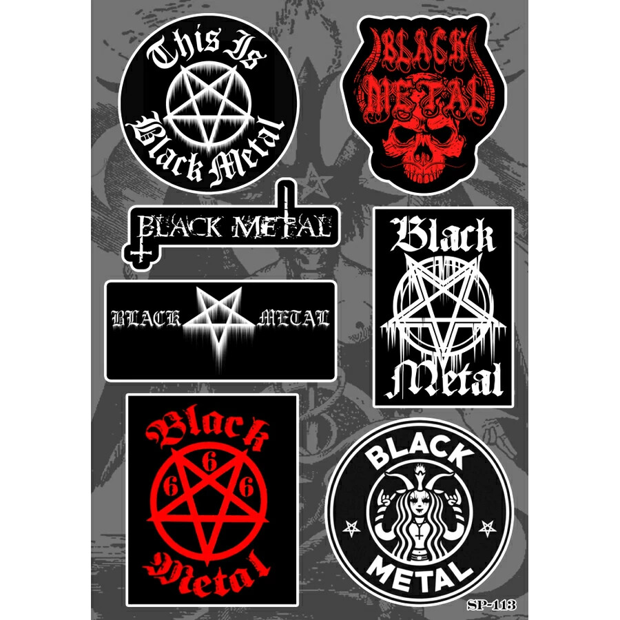 Black Metal Sticker Pack | Skull Pentagram 666 Satanism Inverted Cross Band Logo