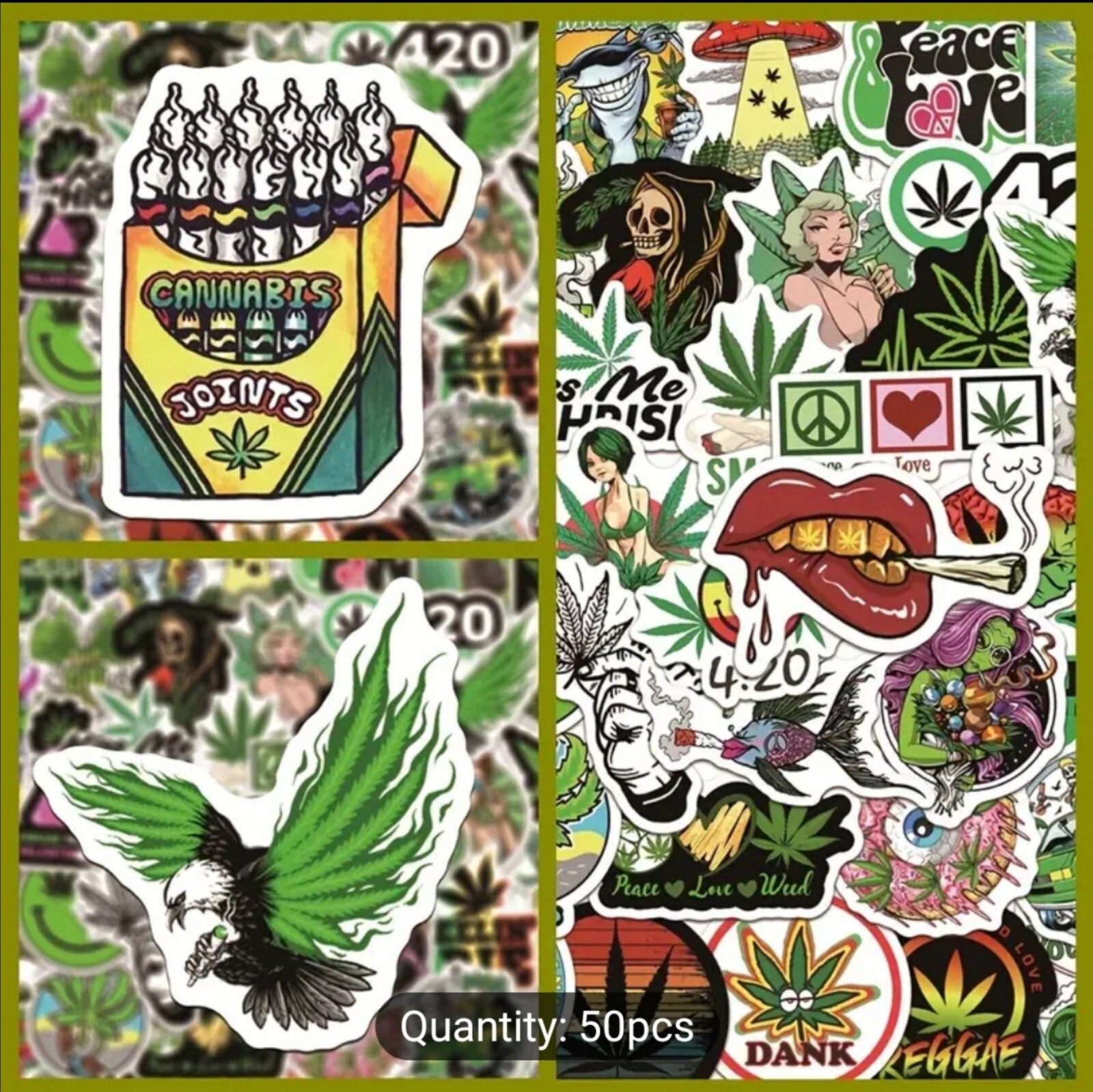 10 PCS Pot Weed Cannabis Stickers BRAND NEW
