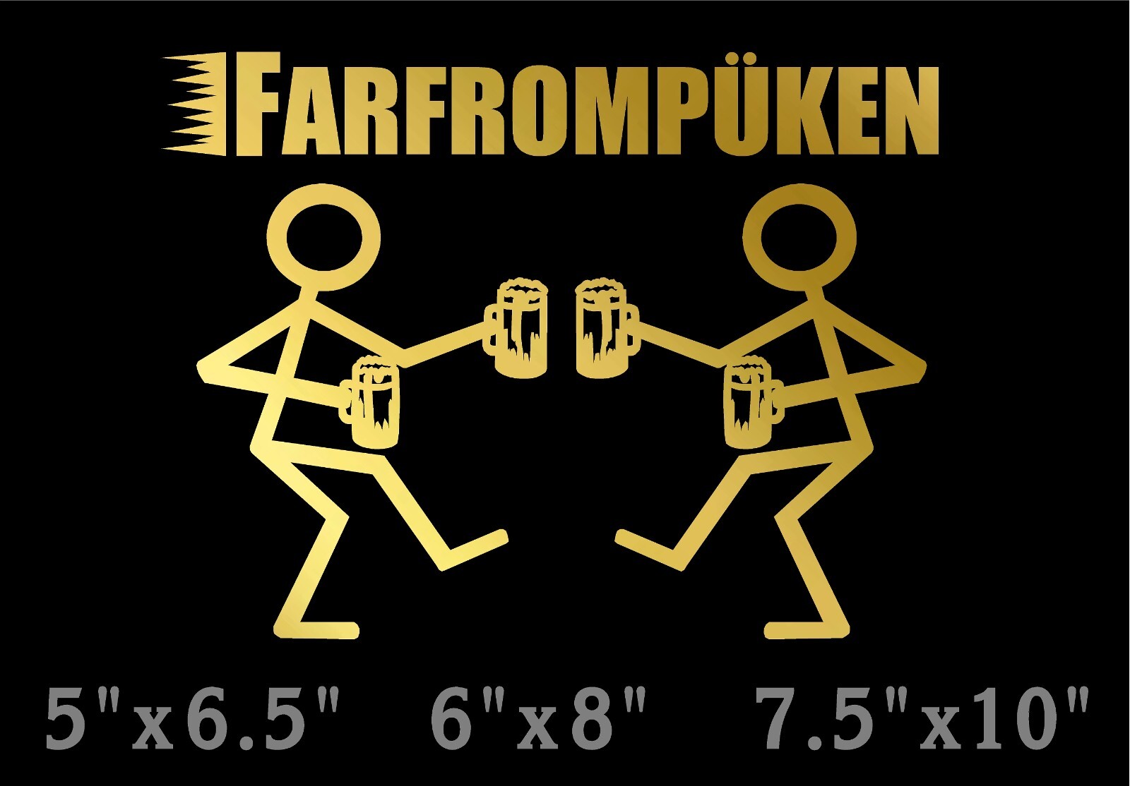Farfrompuken Decal Stick People Toasting with Beer Mugs window vinyl sticker