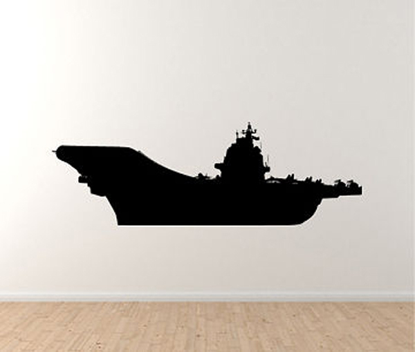 Military Vehicles – Aircraft Carrier Silhouette Version 1 – Vinyl Wall Decal