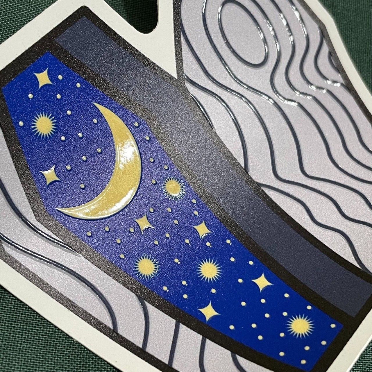 The Great Beyond Coffin UV Spot Raised Sticker Goth Emo Space