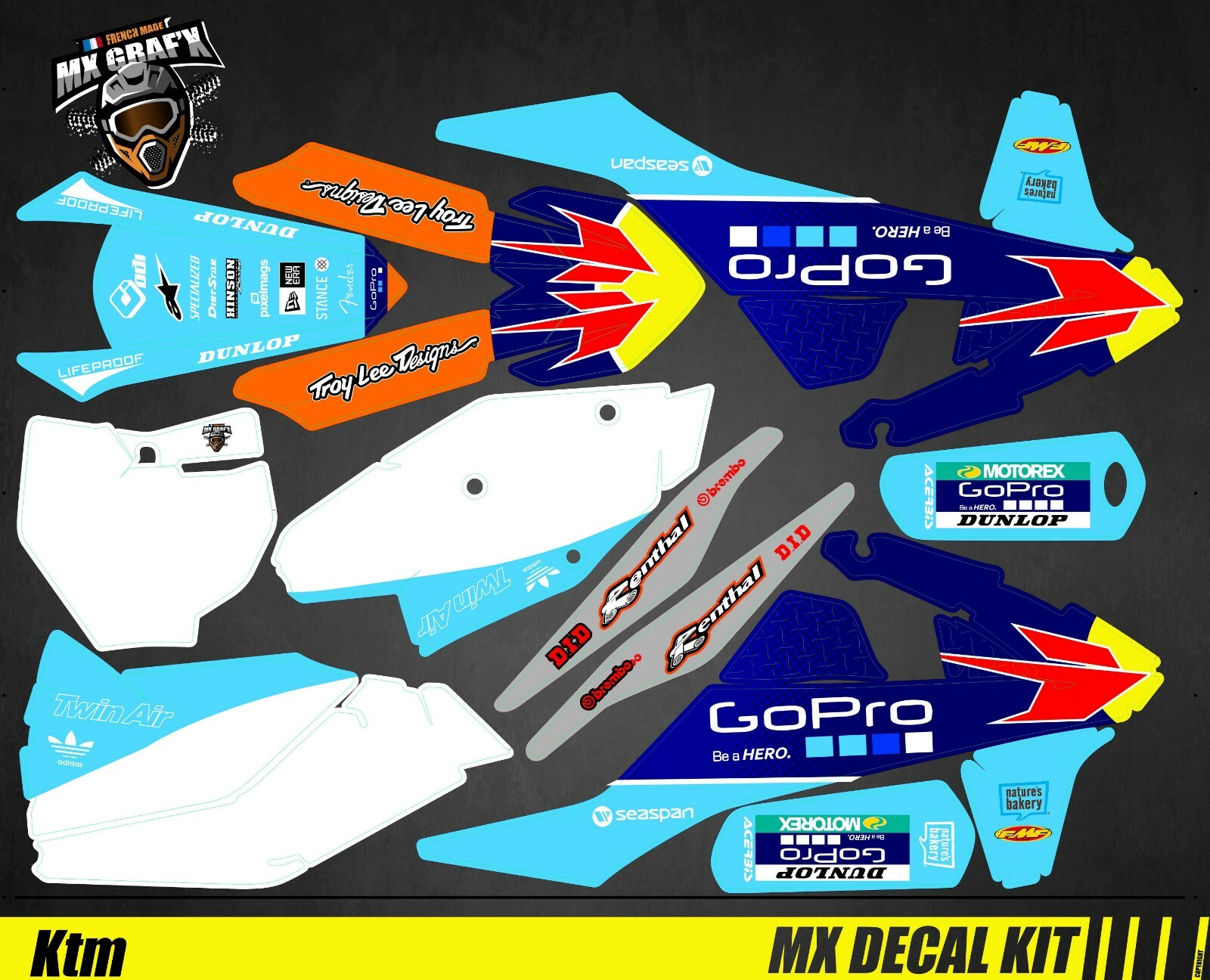 Moto Decal Kit For KTM SX / SX-F – GoPro Blue Edition